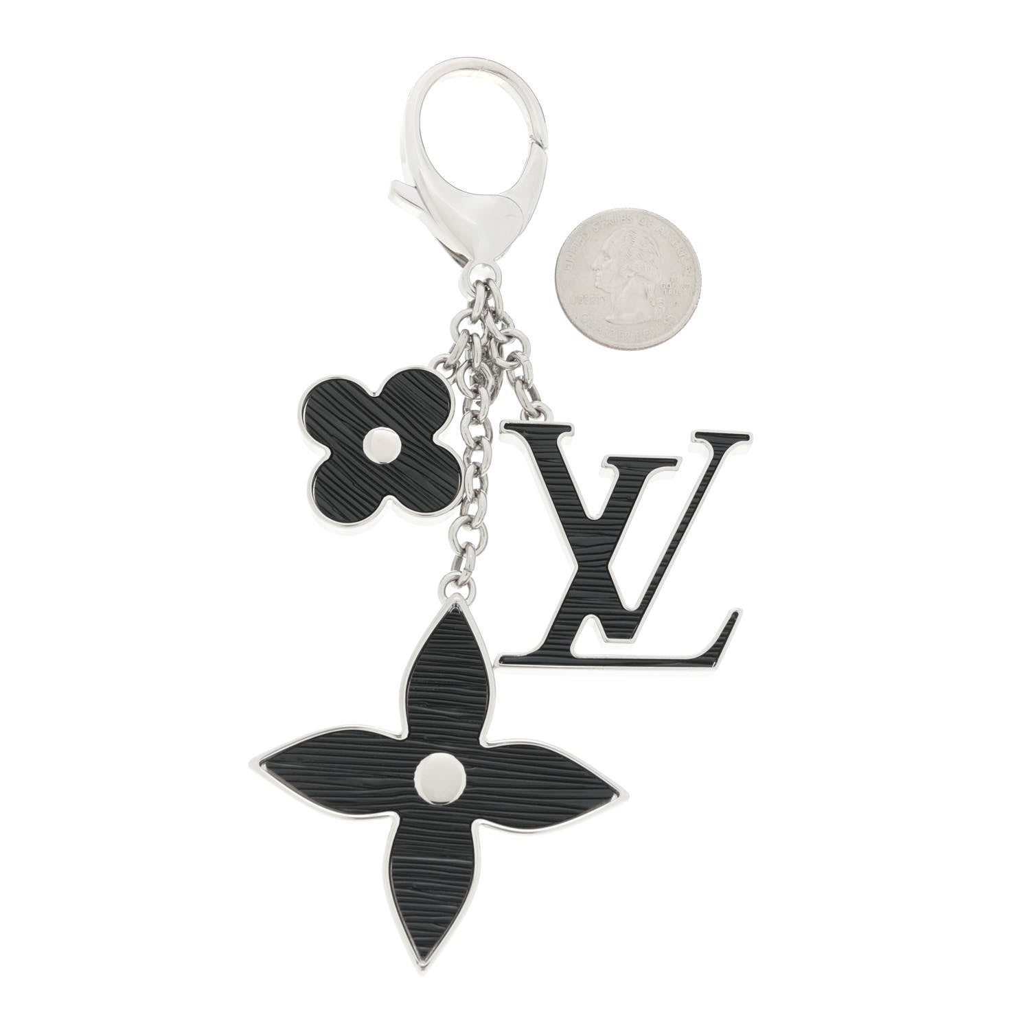 Louis Vuitton Electric Epi Fleur d'Epi Bag Charm Black 2 of 5