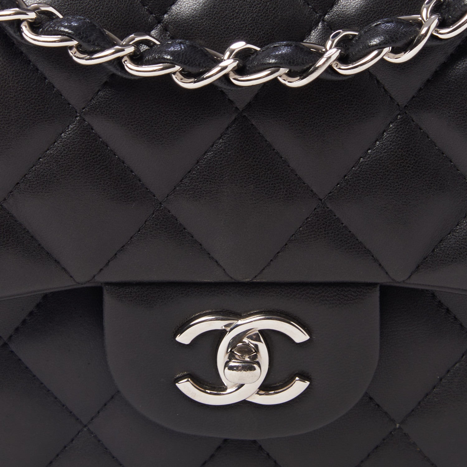 Chanel Lambskin Quilted Jumbo Double Flap Black 8 of 10