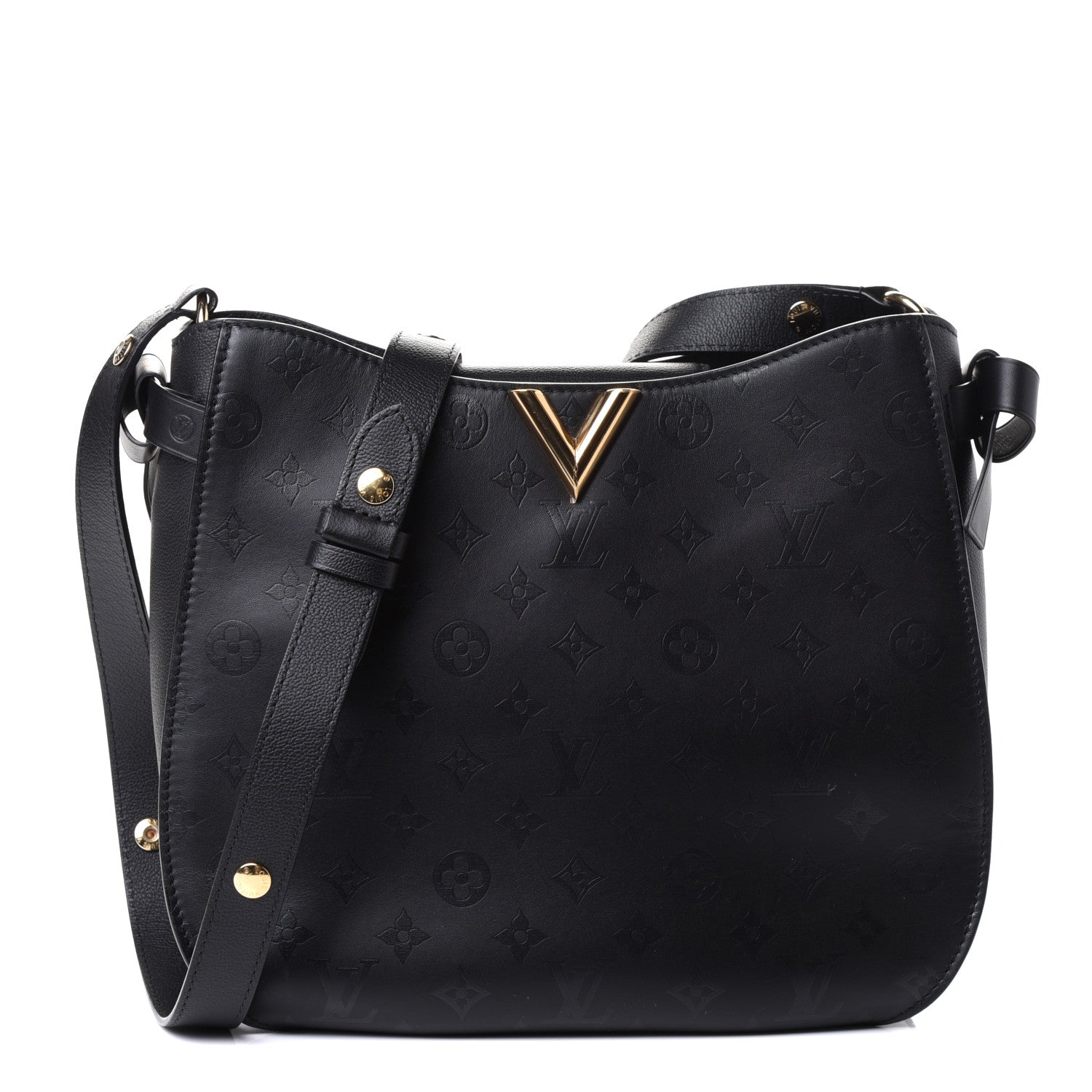 Louis Vuitton Cuir Plume Very Hobo Black 1 of 4