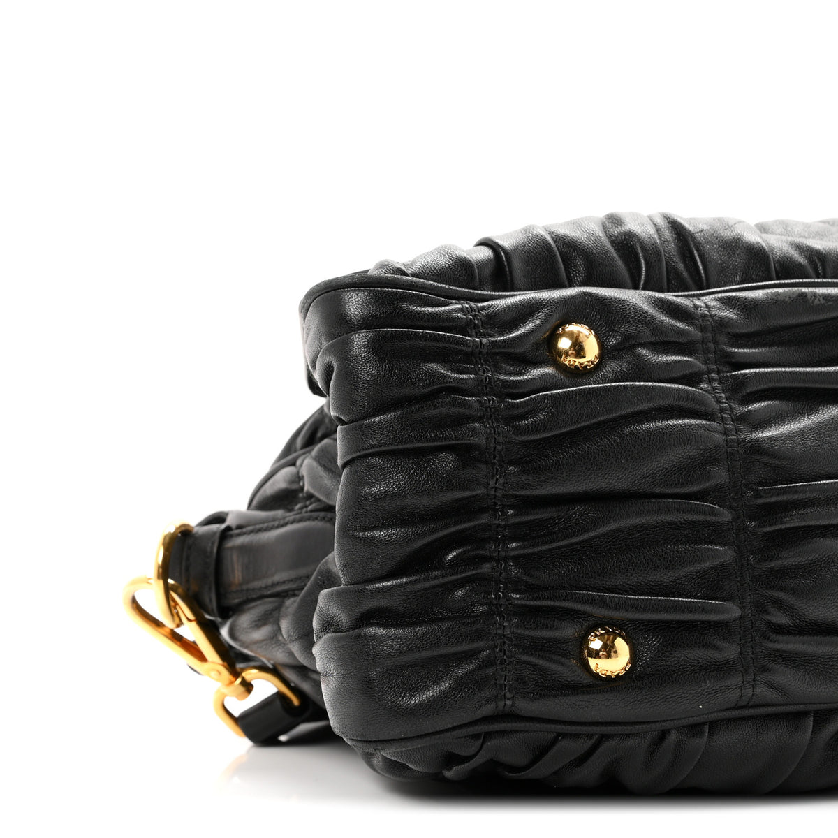 Nappa Gaufre Shopping Satchel Black