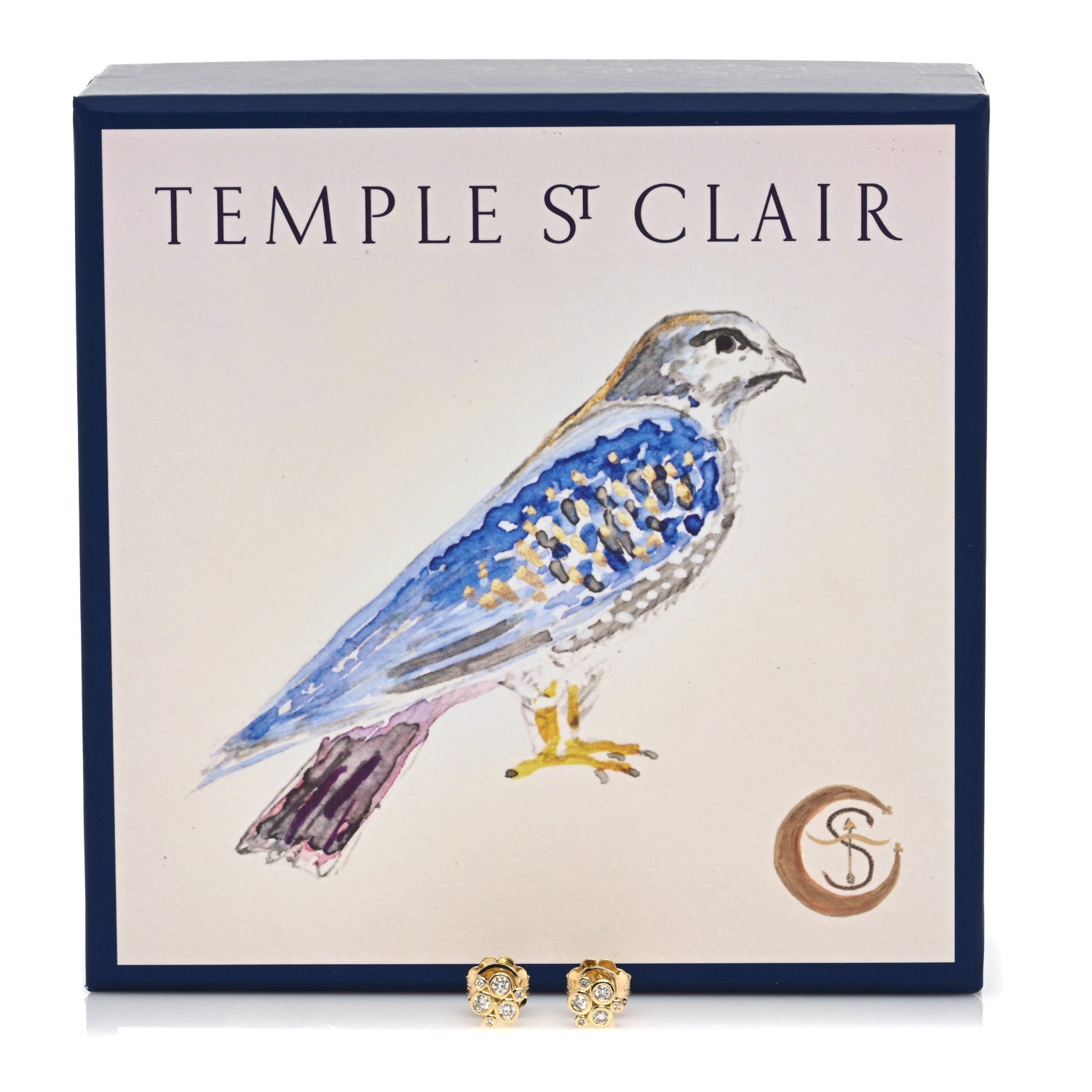 Temple St. Clair 18K Yellow Gold Diamond Small Classic Trio Earrings 6 of 6