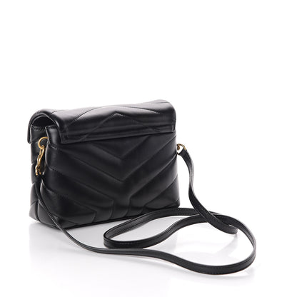 Saint Laurent Calfskin Y Quilted Monogram Toy Loulou Crossbody Bag Black 2 of 7