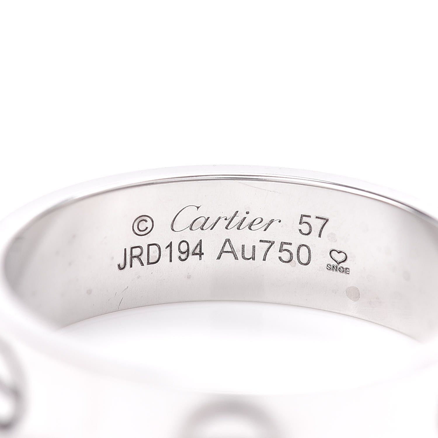 Cartier 18K White Gold 5.5mm LOVE Ring 57 8 5 of 5