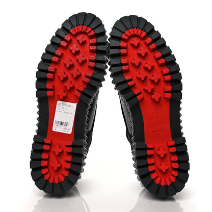 Christian Louboutin Calfskin Neoprene Studded Derby Oxfords 41 Black Gunmetal 5 of 10
