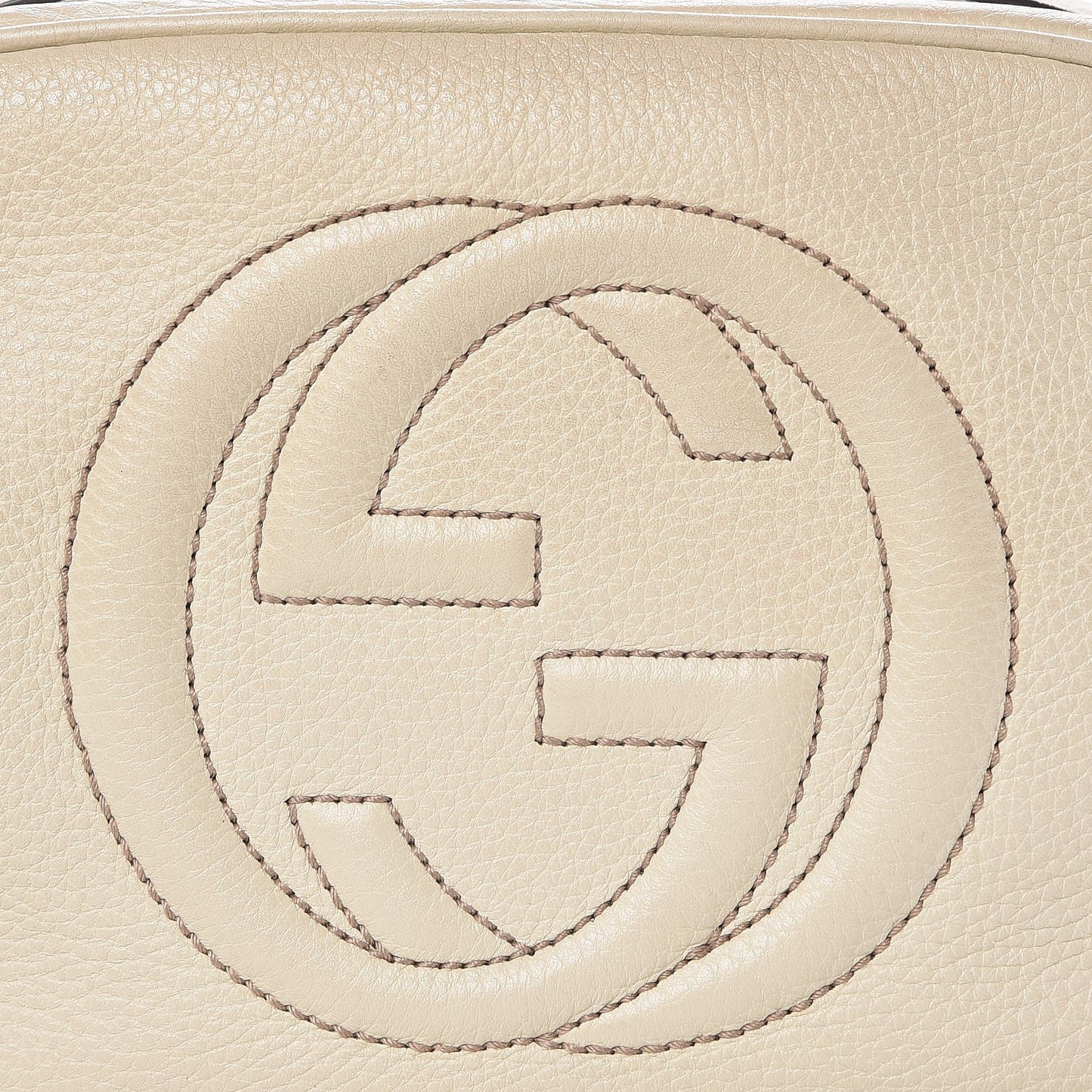 Pebbled Calfskin Small Soho Disco Bag Off White