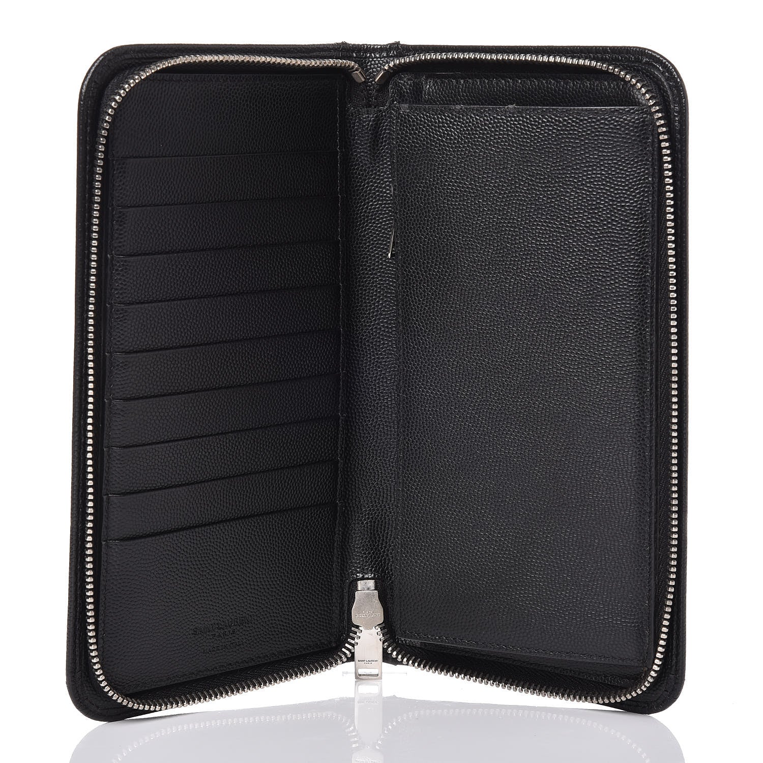 Saint Laurent Grain De Poudre Classic Zip Around Travel Wallet Black 5 of 10