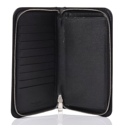 Saint Laurent Grain De Poudre Classic Zip Around Travel Wallet Black 5 of 10