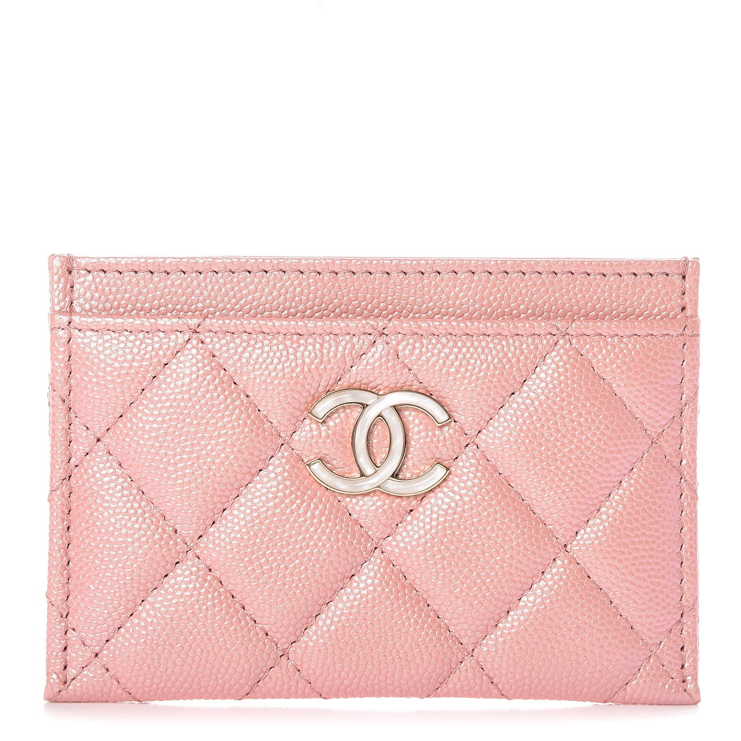 Chanel Iridescent Caviar Quilted Card Holder Rose Pink 1 of 9