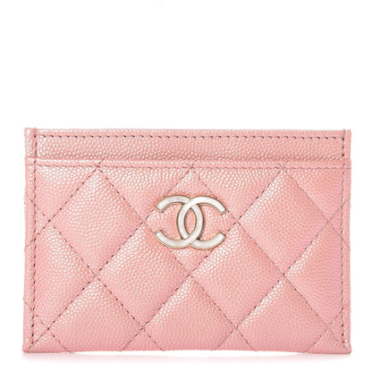 Chanel Iridescent Caviar Quilted Card Holder Rose Pink 1 of 9