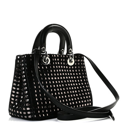 Christian Dior Metallic Tweed Small Diorissimo Black Silver 2 of 11