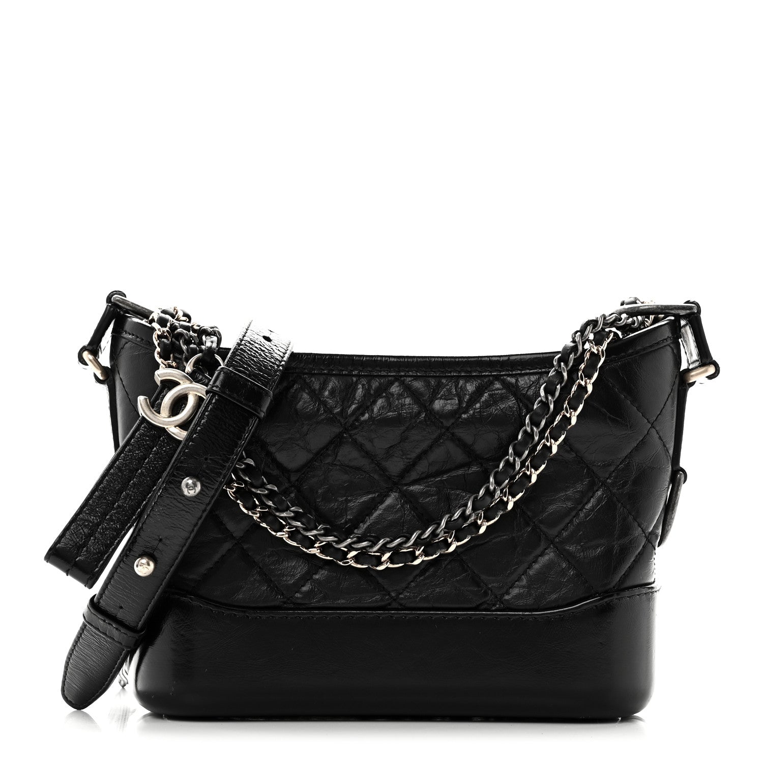 Chanel Aged Calfskin Quilted Small Gabrielle Hobo Black 1 of 10