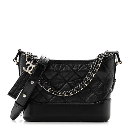 Chanel Aged Calfskin Quilted Small Gabrielle Hobo Black 1 of 10