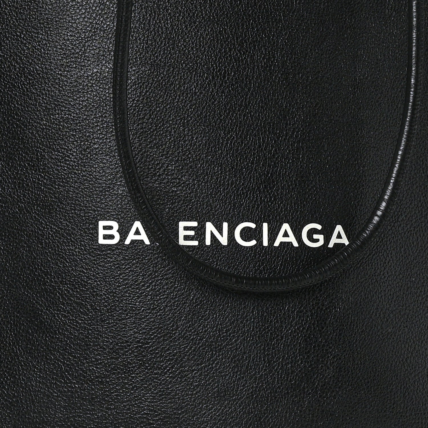 Balenciaga Calfskin Medium Logo North South Shopping Tote Black 8 of 10