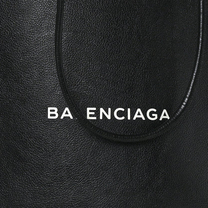 Balenciaga Calfskin Medium Logo North South Shopping Tote Black 8 of 10