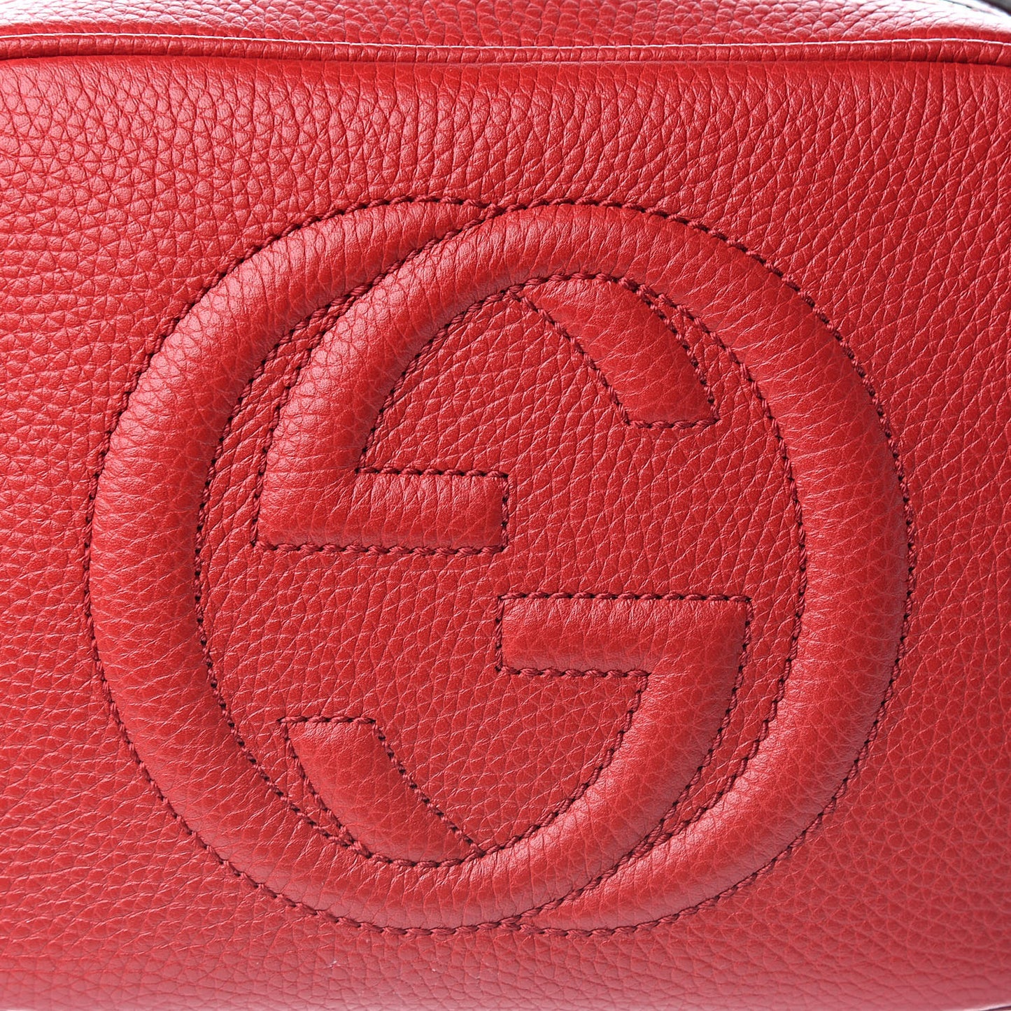 Pebbled Calfskin Small Soho Disco Bag Tabasco Red