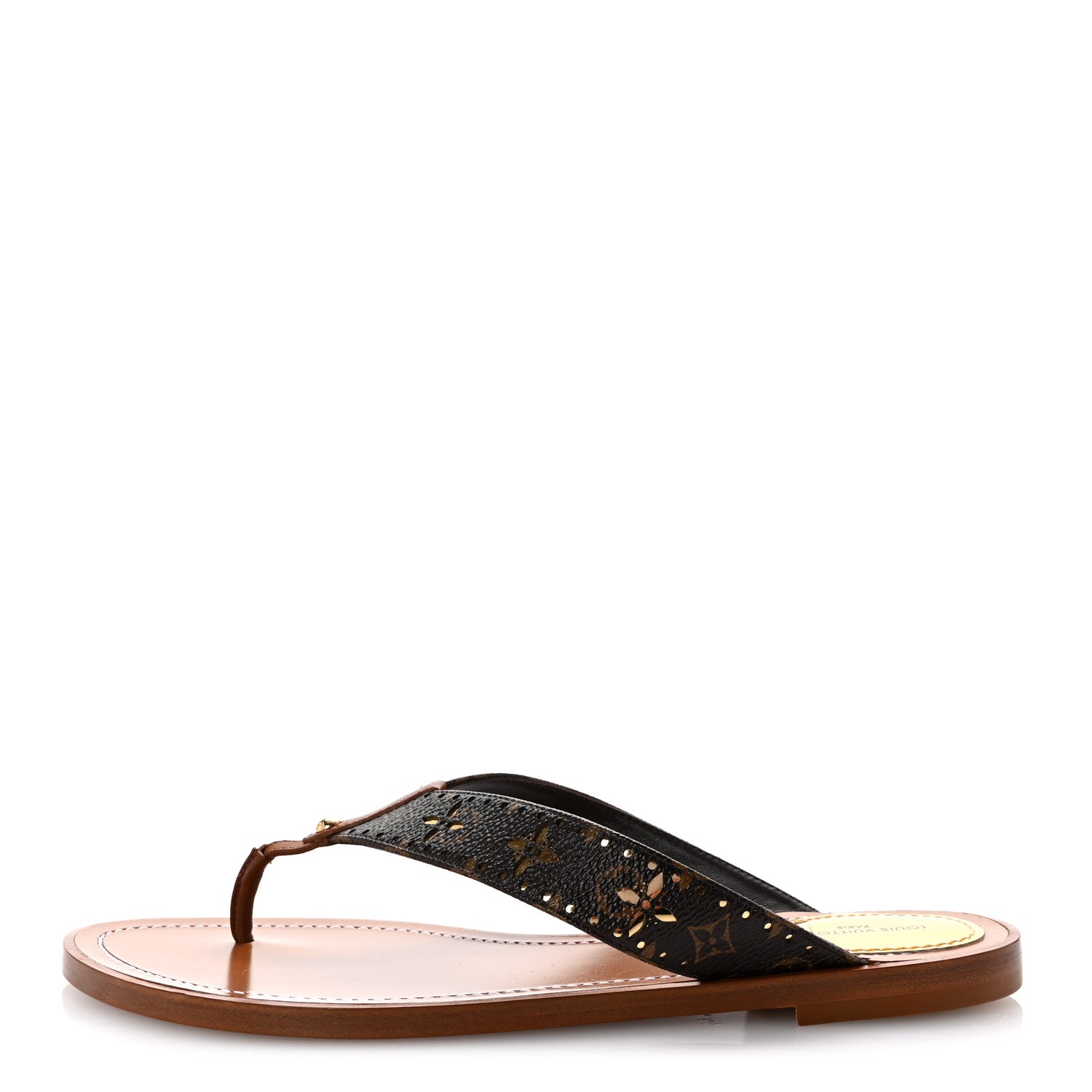 Louis Vuitton Monogram Sunny Flat Thong Sandals 38.5 Brown 1 of 9