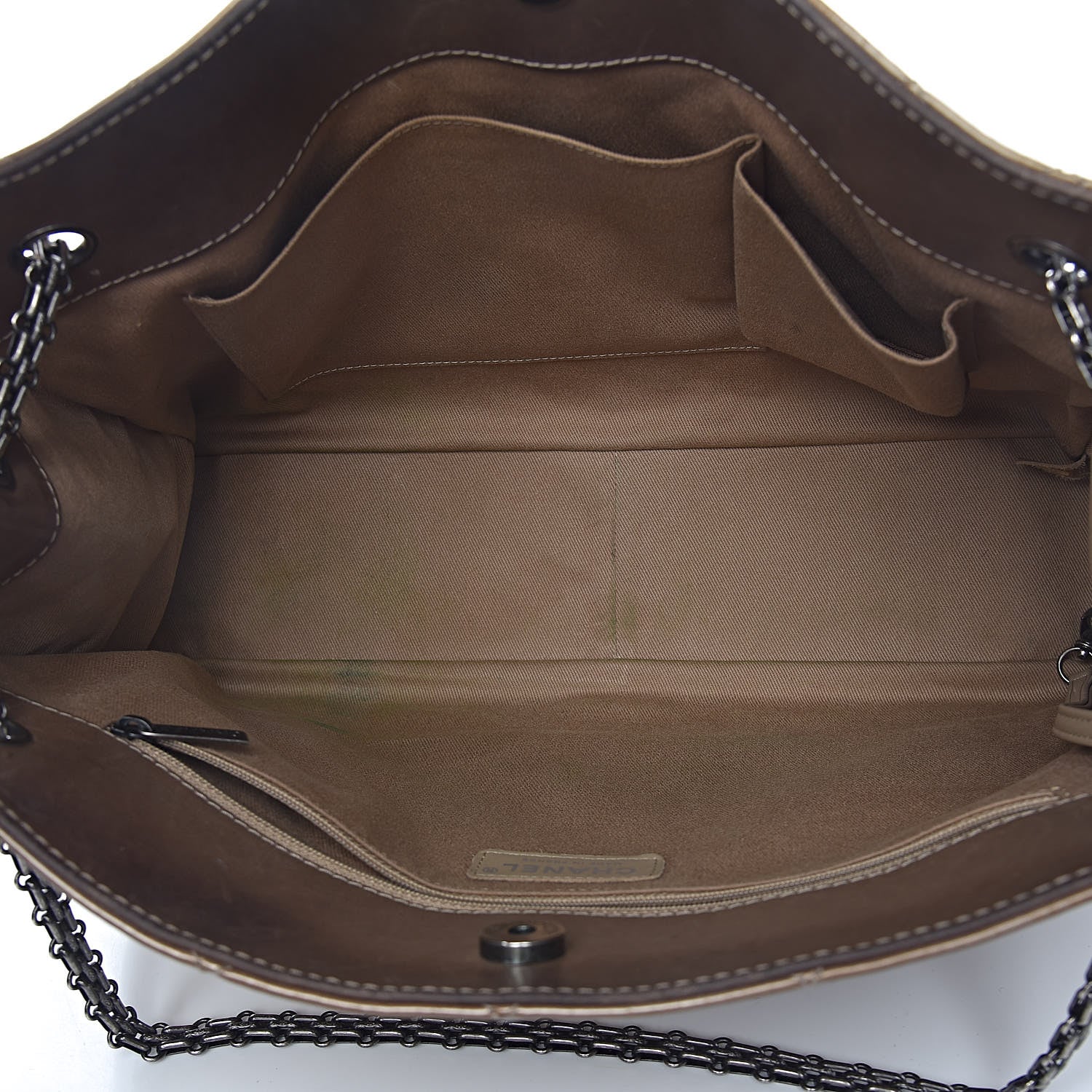 Chanel Patent Calfskin Quilted Reissue 2.55 Tote Khaki 5 of 11