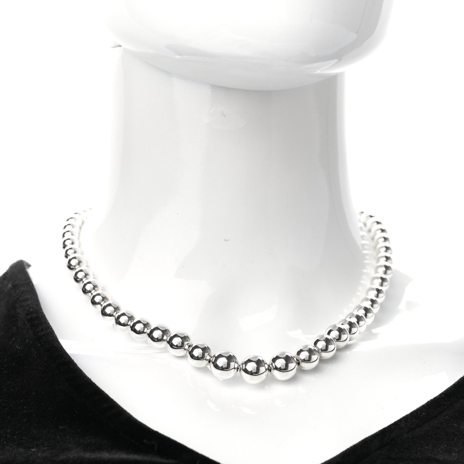 Tiffany Sterling Silver HardWear Graduated Ball Necklace 2 of 5