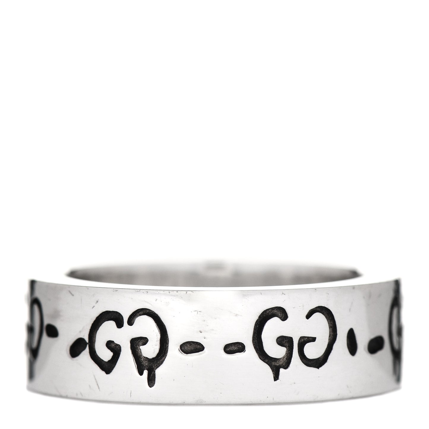 Sterling Silver Narrow GucciGhost Hamlet Skull Ring 50 5.5
