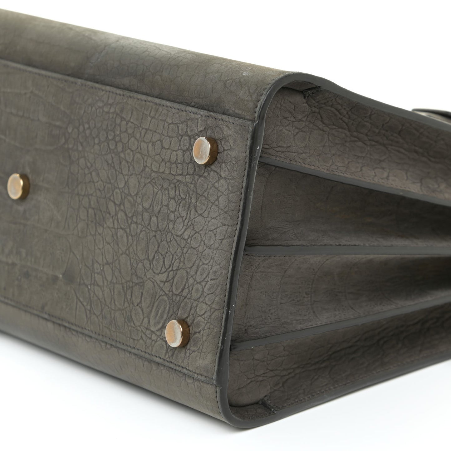 Crocodile Embossed Nubuck Small Sac De Jour Dark Anthracite