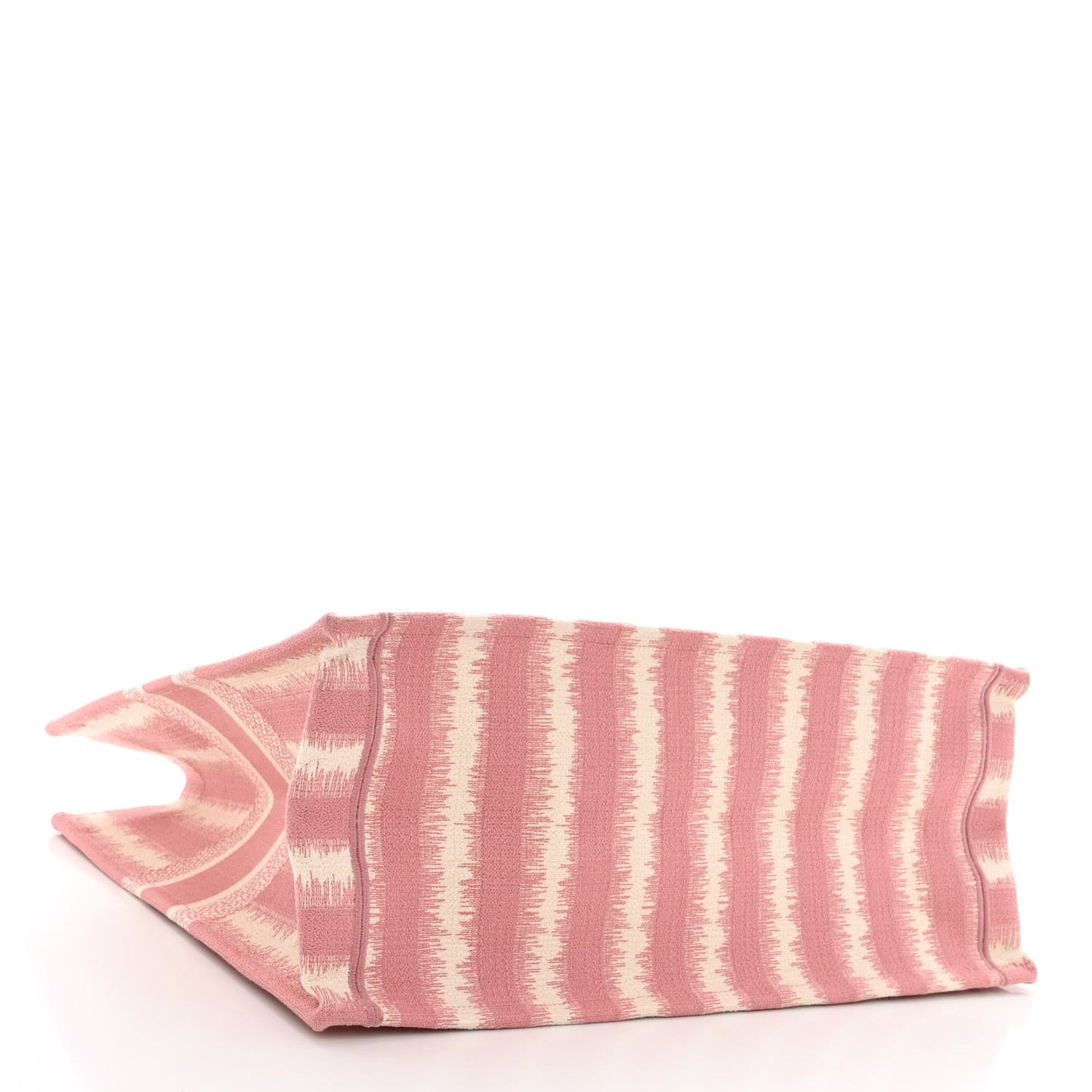 Canvas Embroidered Large Striped Book Tote Pink