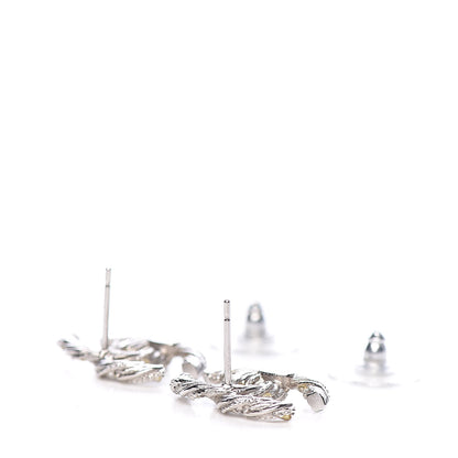 Chanel Crystal CC Twisted Earrings Silver 4 of 7