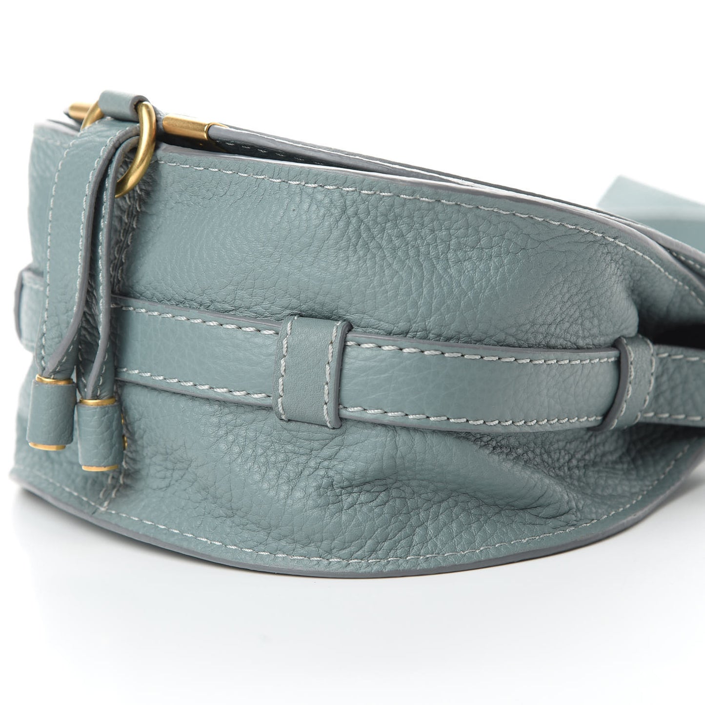 Calfskin Mini Marcie Round Crossbody Bag Faded Blue