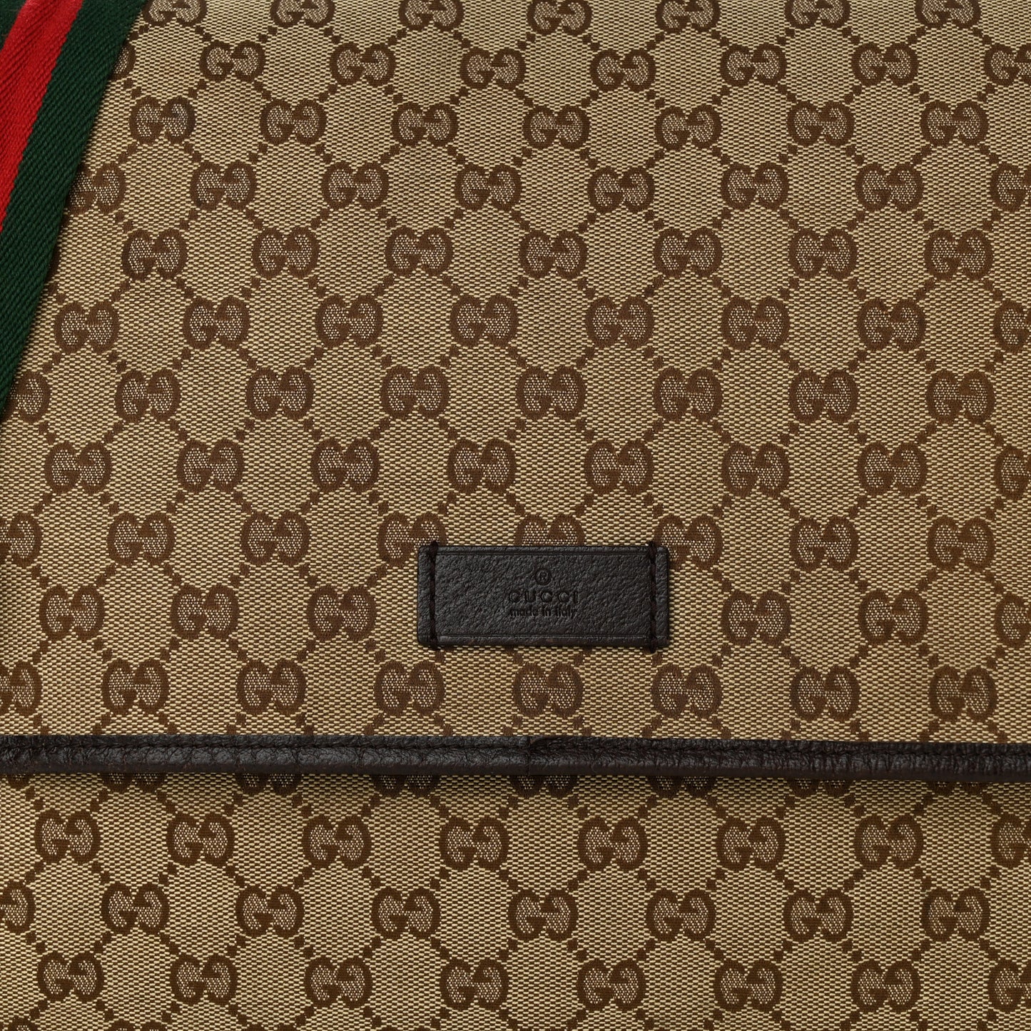 Monogram Web Medium Flap Messenger Beige Dark Brown