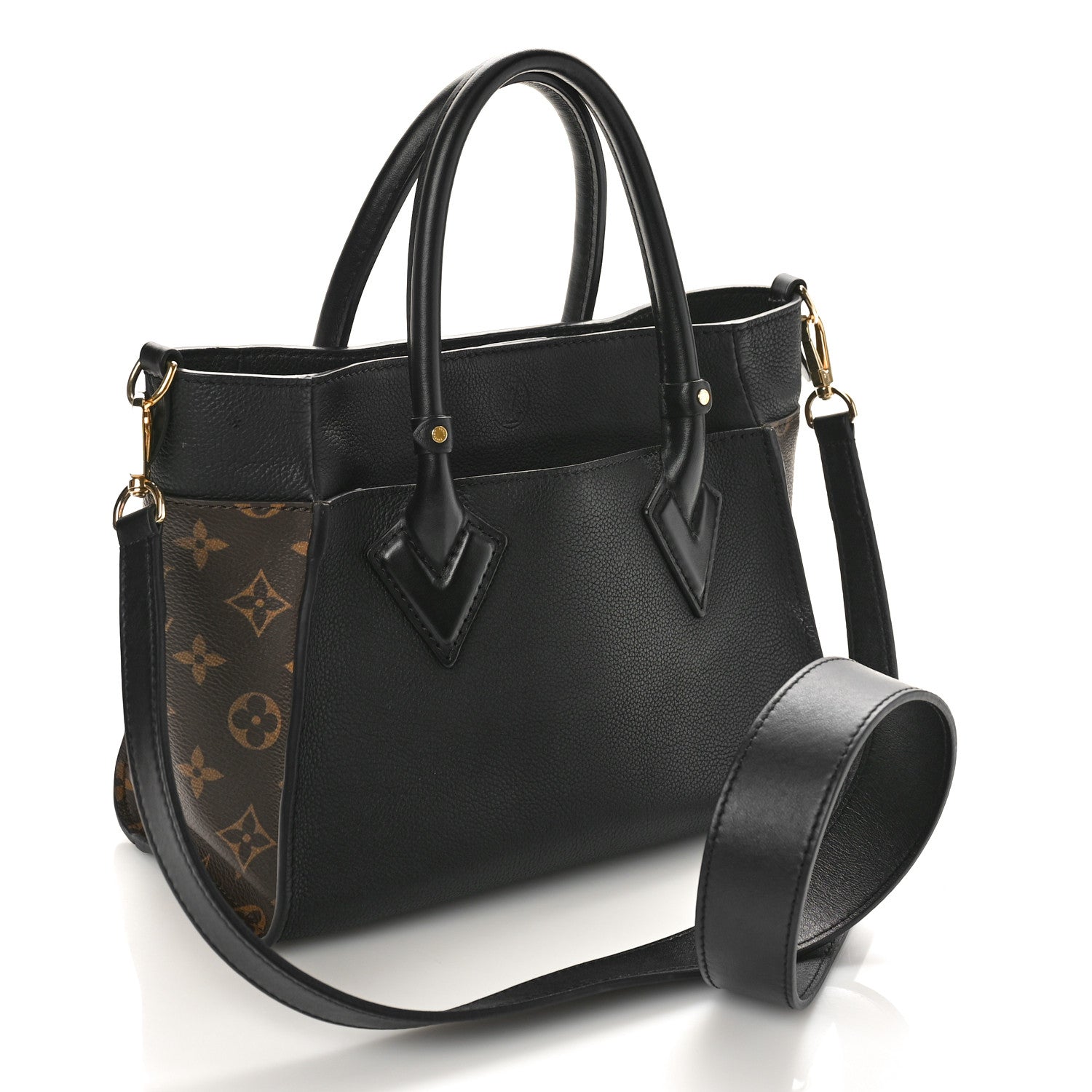 Louis Vuitton Calfskin Monogram On My Side PM Black 2 of 8