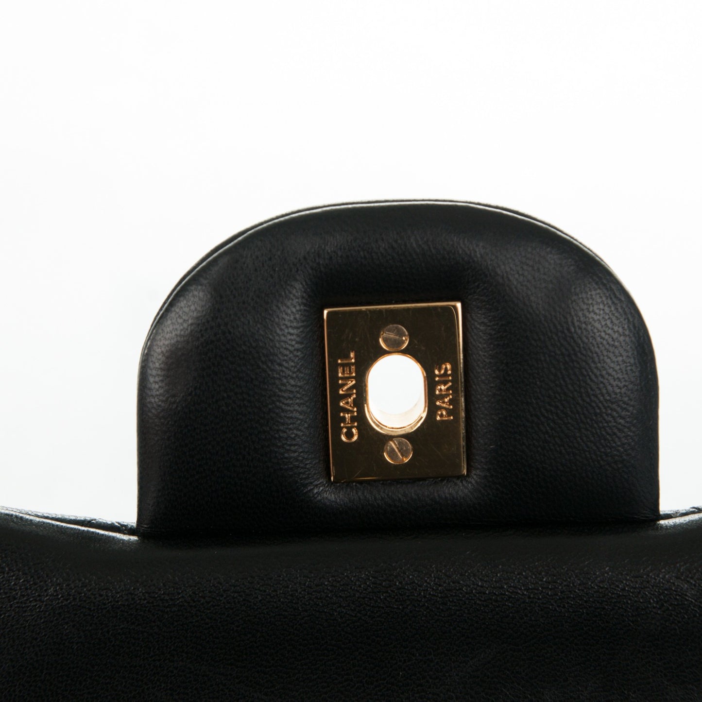 Lambskin Quilted Jumbo Double Flap Black