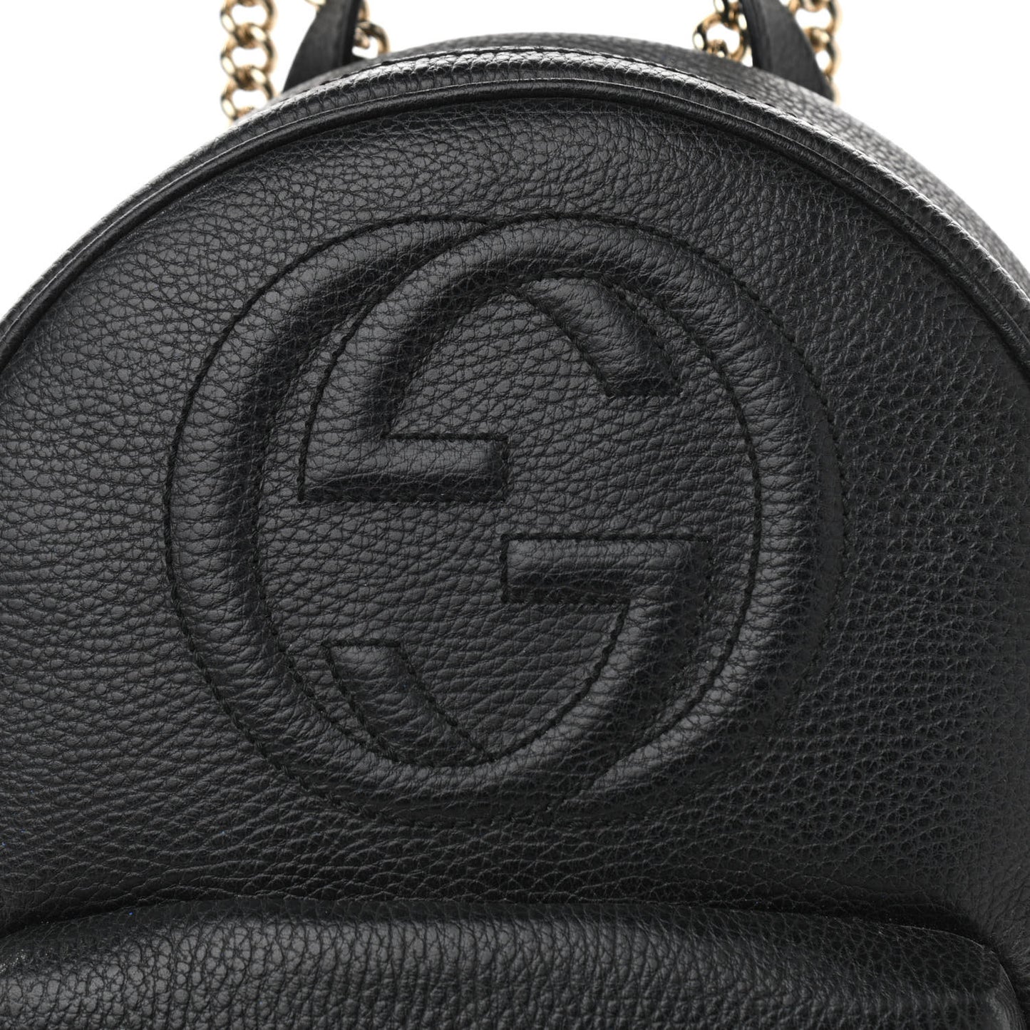 Pebbled Calfskin Soho Chain Backpack Black