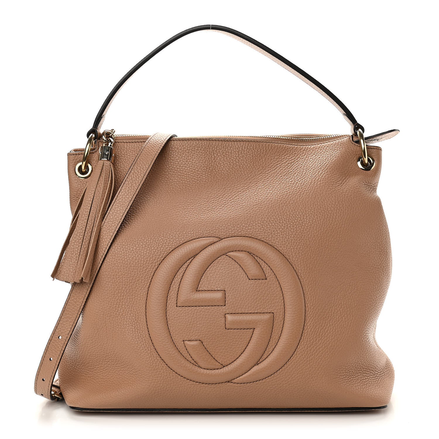 Gucci Pebbled Calfskin Large Soho Hobo Camelia 1 of 13