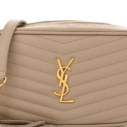 Saint Laurent Calfskin Matelasse Monogram Mini Lou Camera Bag Dark Beige 8 of 10