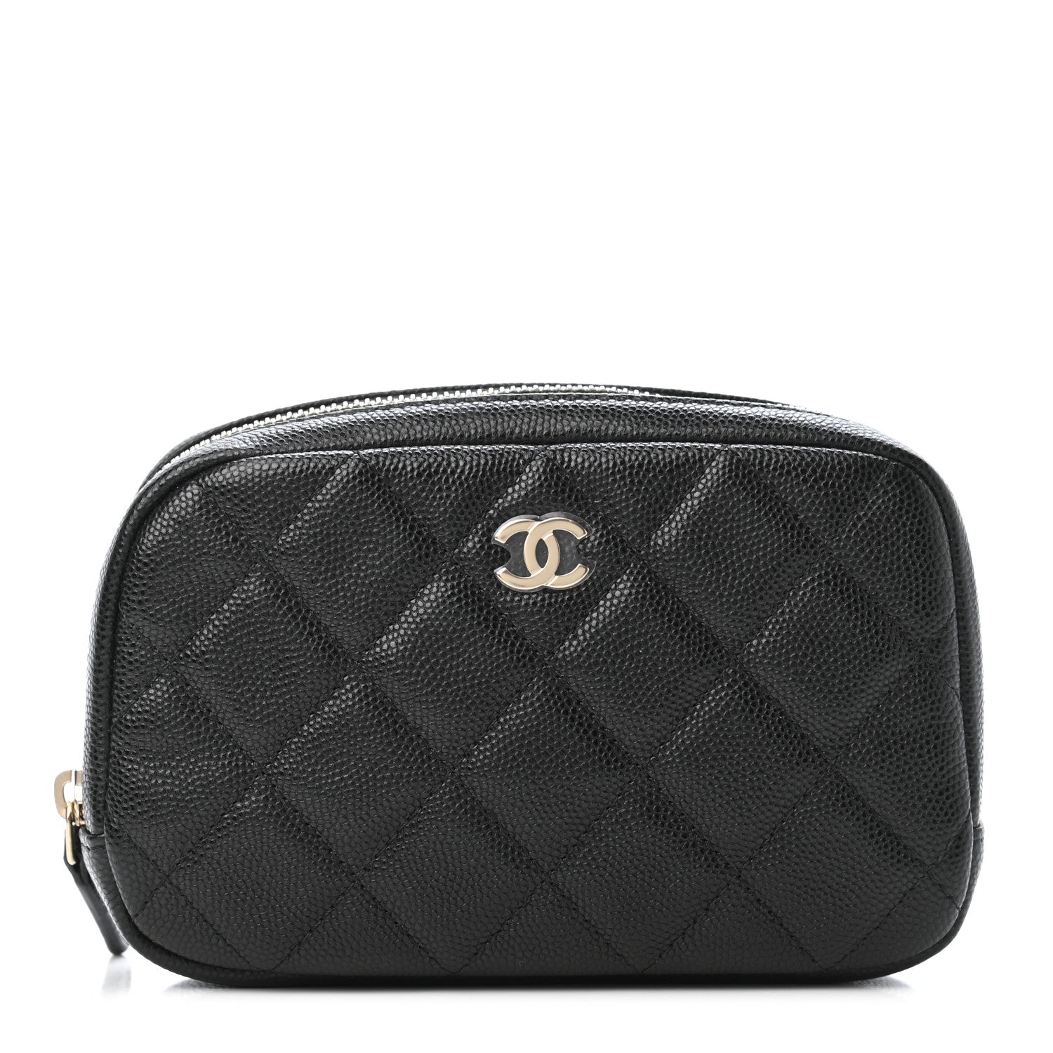 Chanel Caviar Quilted Small Curvy Pouch Cosmetic Case Black 1 of 4
