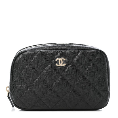 Chanel Caviar Quilted Small Curvy Pouch Cosmetic Case Black 1 of 4