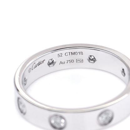 Cartier 18K White Gold 8 Diamond 4mm Wedding Band LOVE Ring 52 6 4 of 4