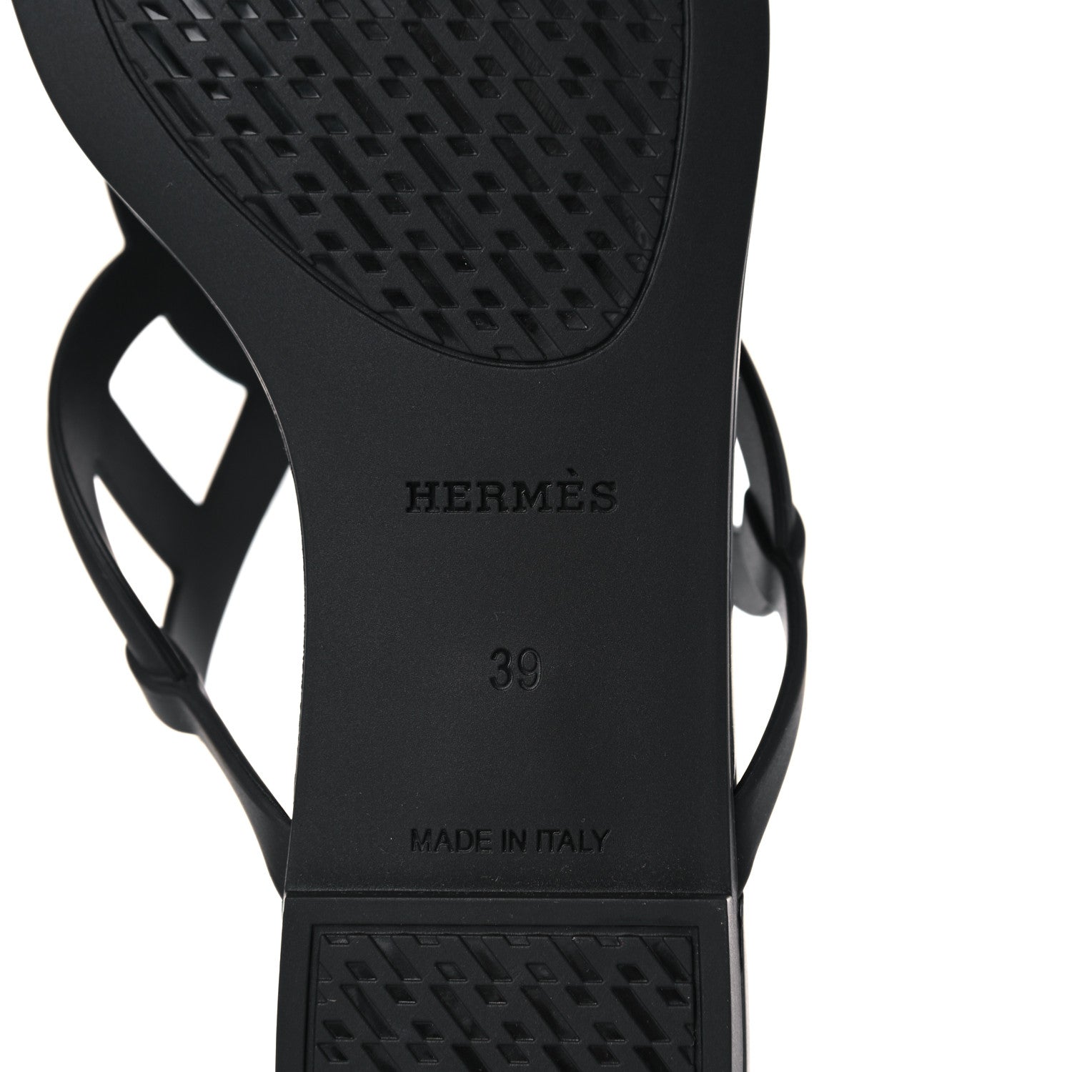 Hermes Rubber Womens Egerie Sandals 39 Black 6 of 9