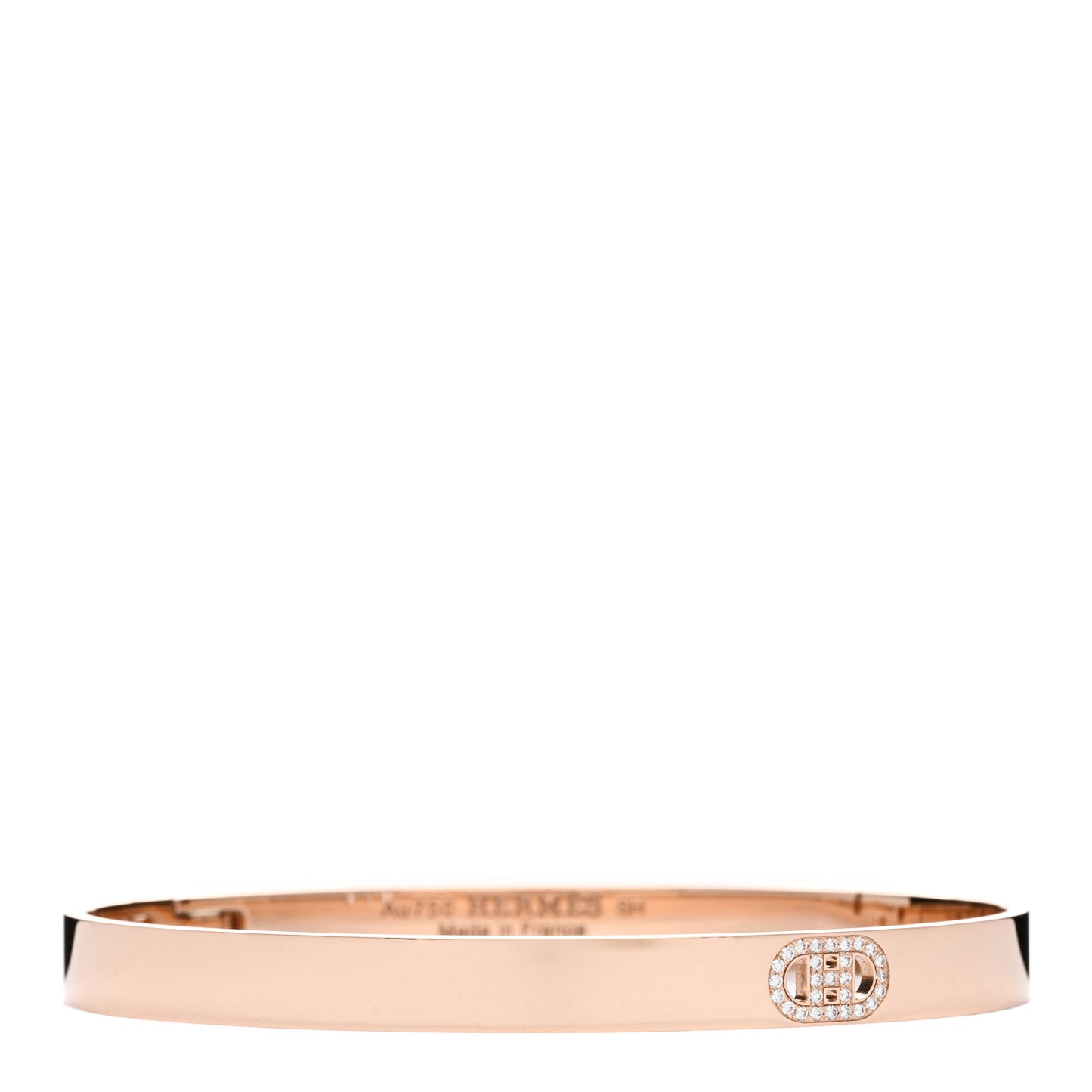 18K Rose Gold Diamond PM H D'Ancre Bracelet SH