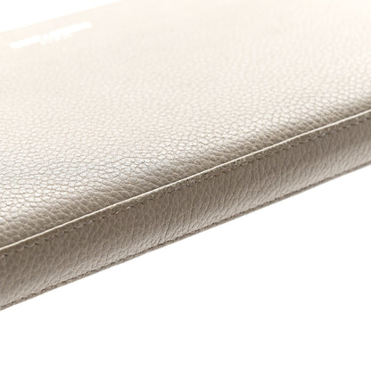 Saint Laurent Grained Calfskin Classic Zip Around Continental Wallet Light Grey 8 of 10