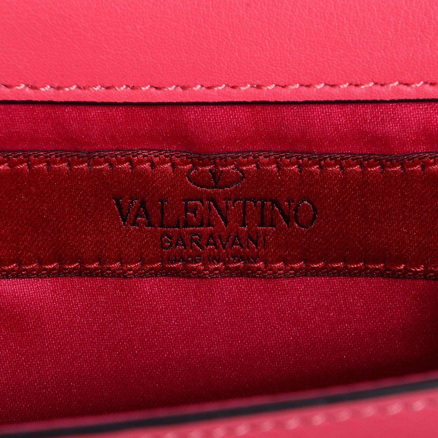 Vitello Rockstud Chain Flap Crossbody Bag Deep Rose
