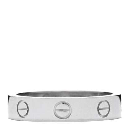 Cartier 18K White Gold Diamond 4mm LOVE Wedding Band Ring 51 5.75 2 of 4