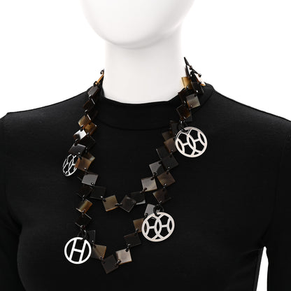 Hermes Buffalo Horn Sterling Silver Lena Necklace 2 of 5