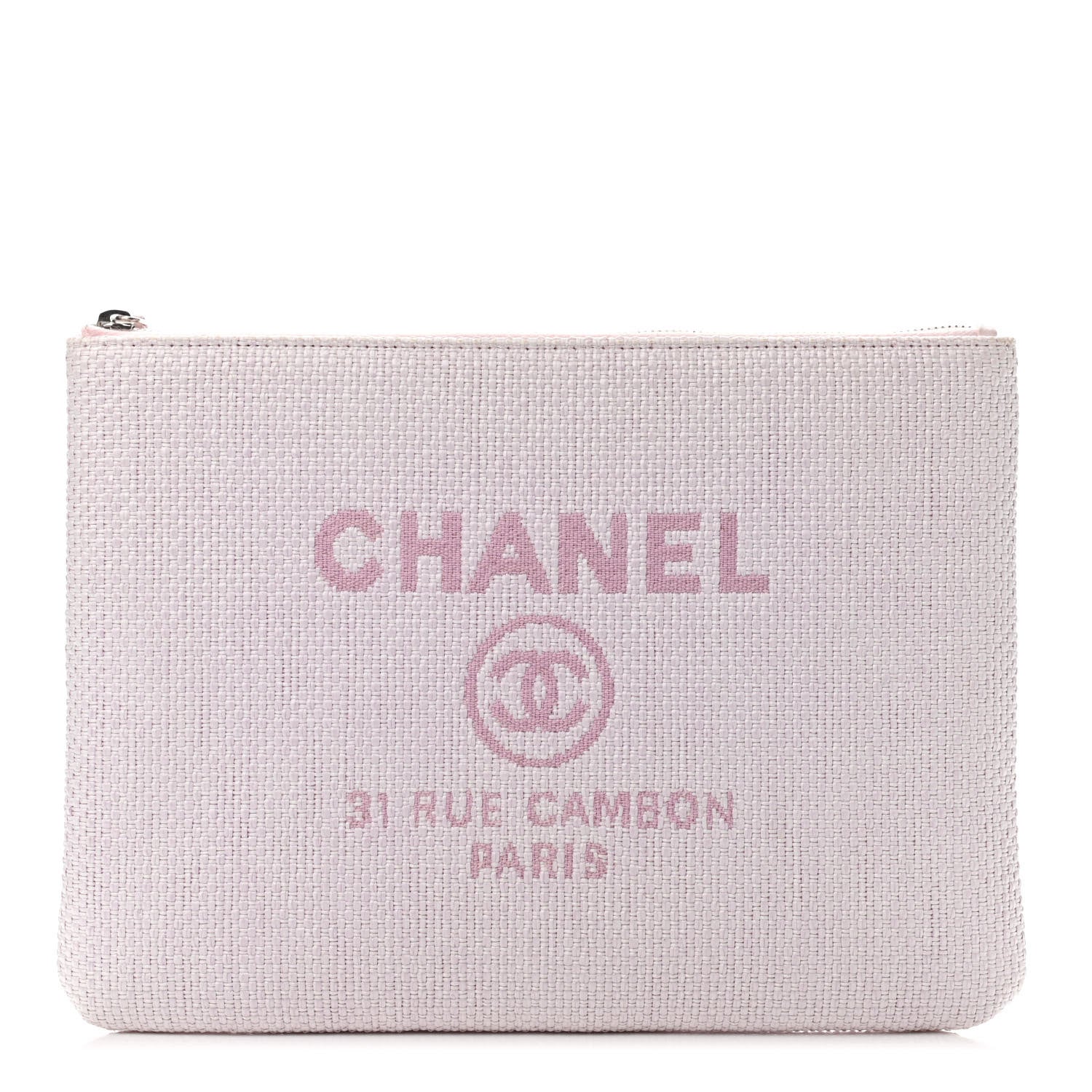 Chanel Canvas Deauville Cosmetic Pouch Pink 1 of 5