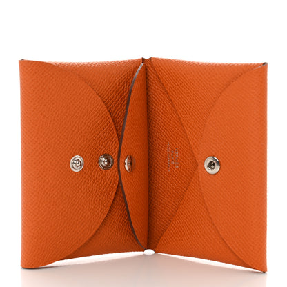 Hermes Epsom Calvi Duo Card Case Orange 5 of 7