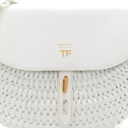 Tom Ford Calfskin Woven T-Twist Crossbody White 8 of 13
