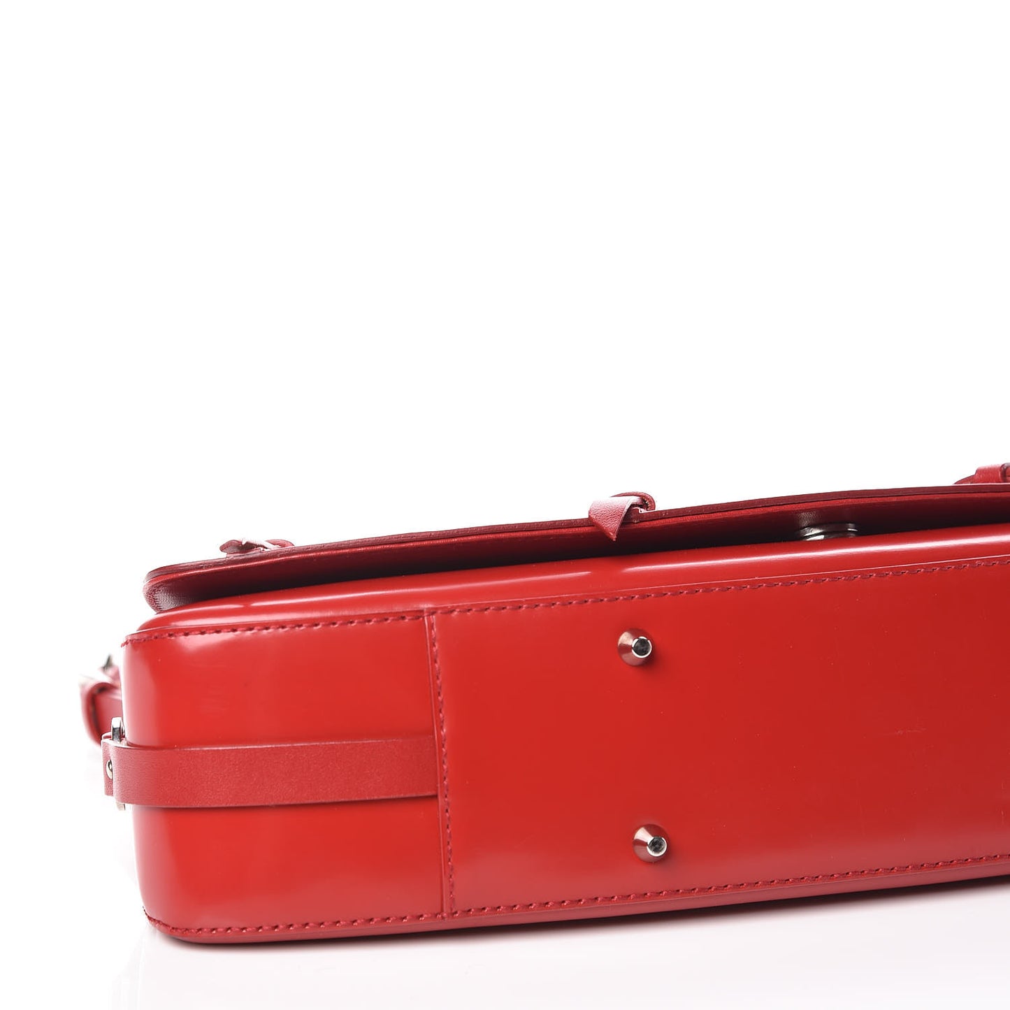 Glazed Calfskin Shoulder Bag Rouge
