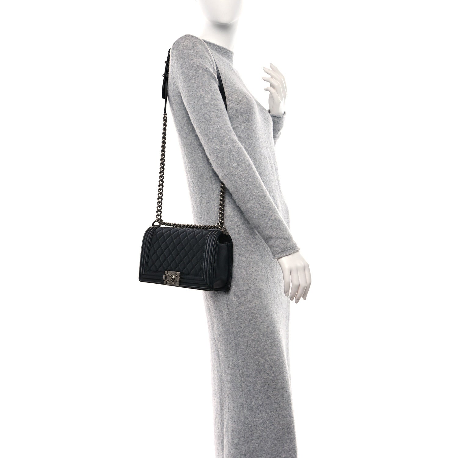 Chanel Lambskin Quilted Medium Boy Flap Black 3 of 9