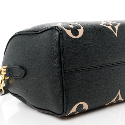 Louis Vuitton Empreinte Monogram Giant Speedy Bandouliere 25 Black Beige 12 of 13