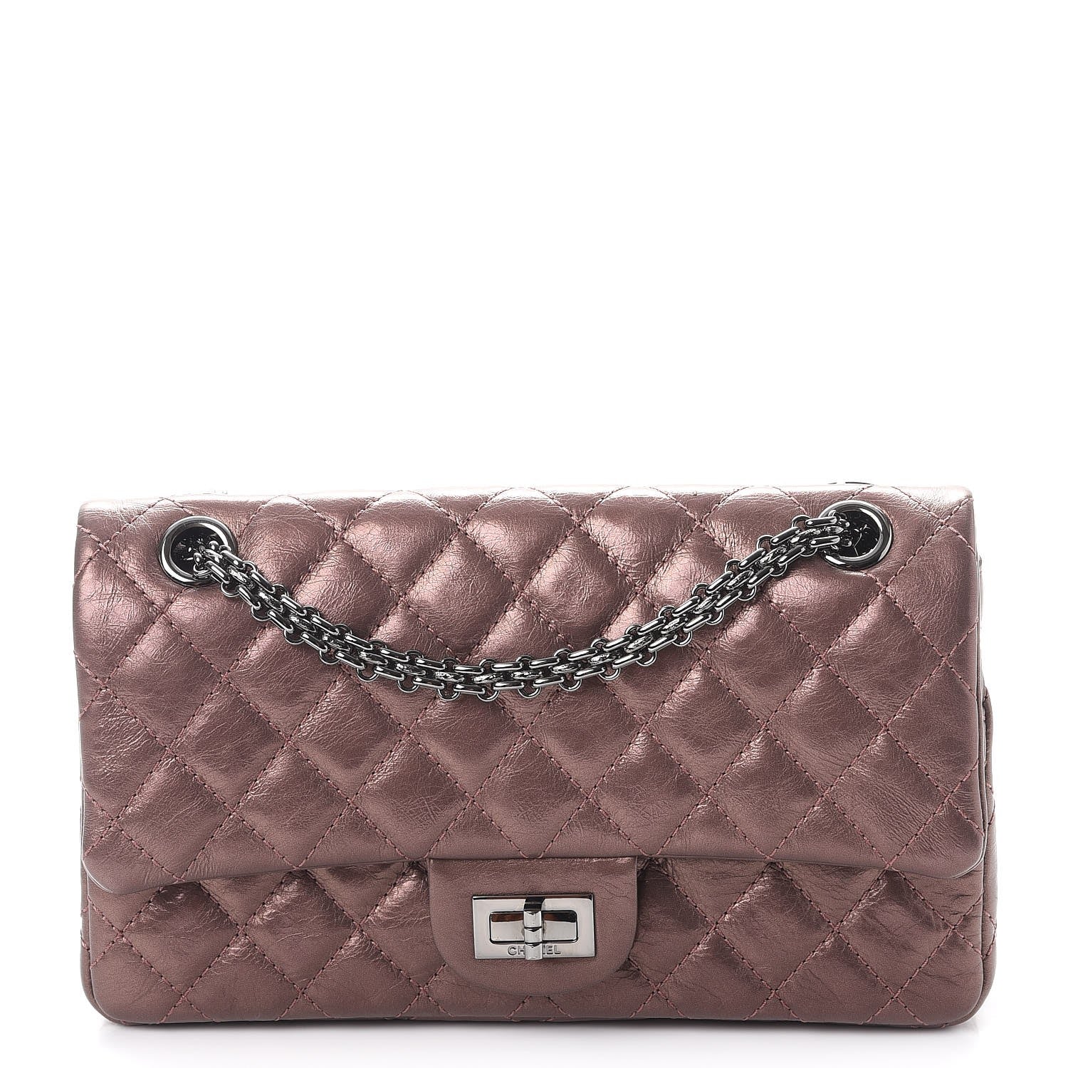 Chanel Metallic Calfskin Quilted 2.55 Reissue 225 Flap Pink 1 of 9