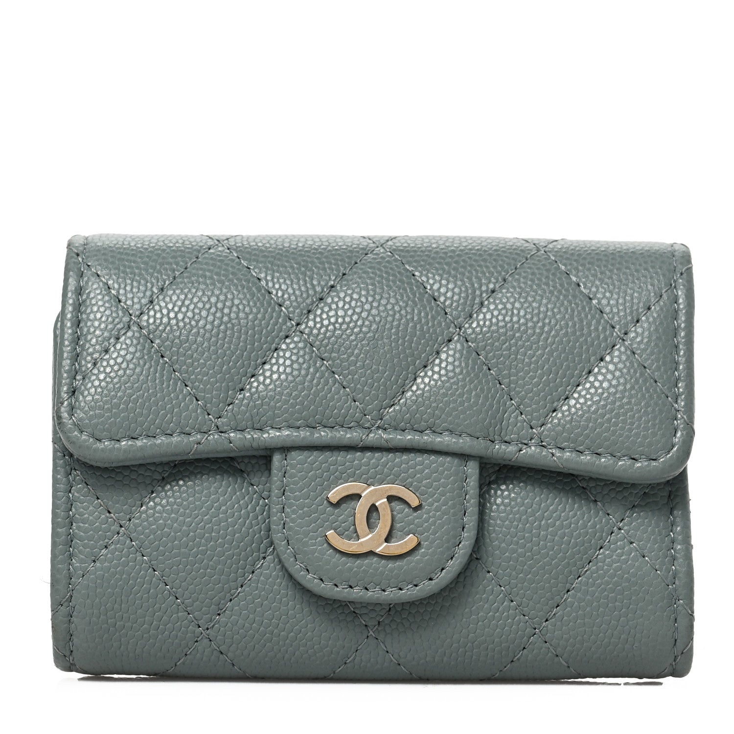 Chanel Caviar Quilted Classic 4 Key Holder Wallet Grey 1 of 7